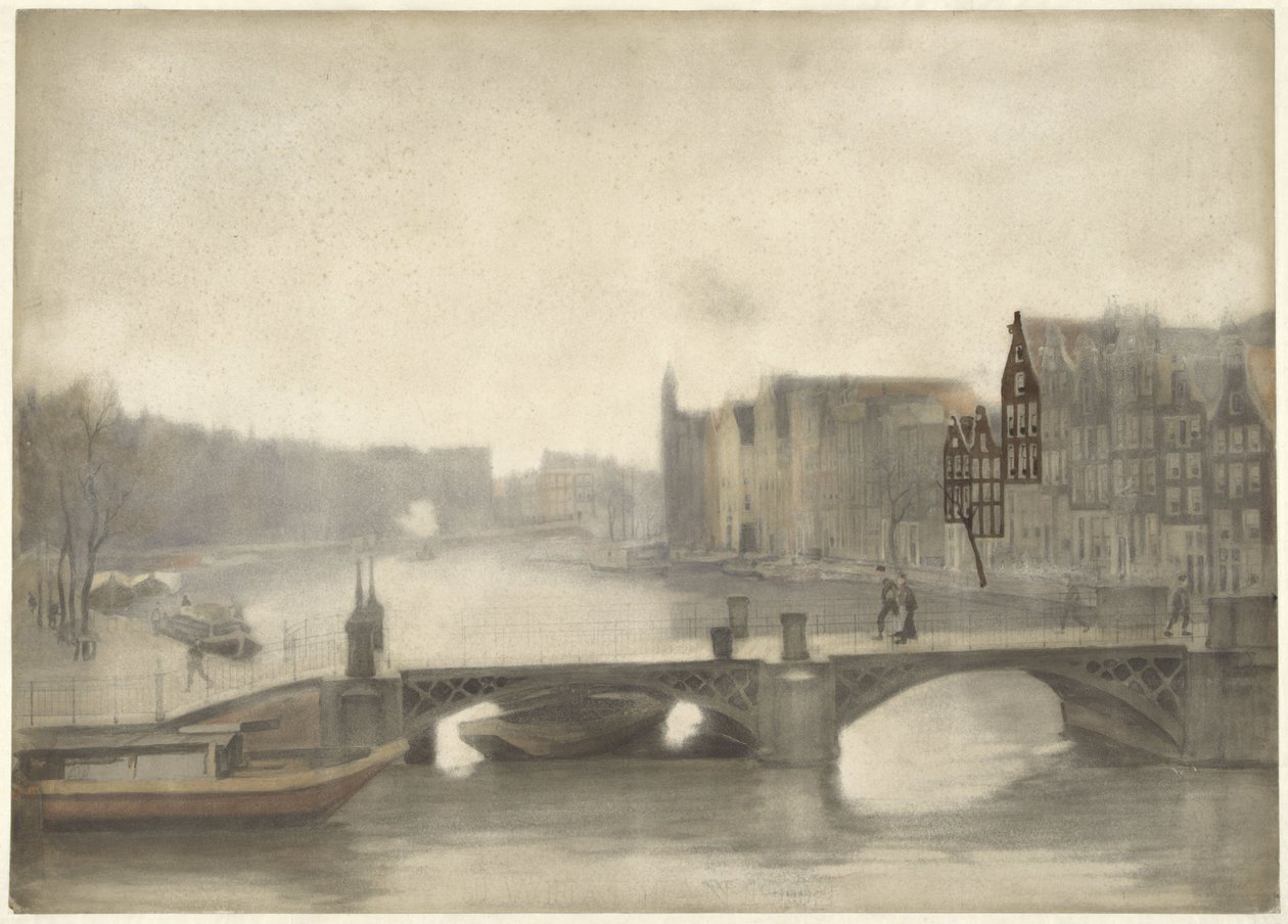 View of the Binnen-Amstel in the Mist by Willem Arnoldus Witsen