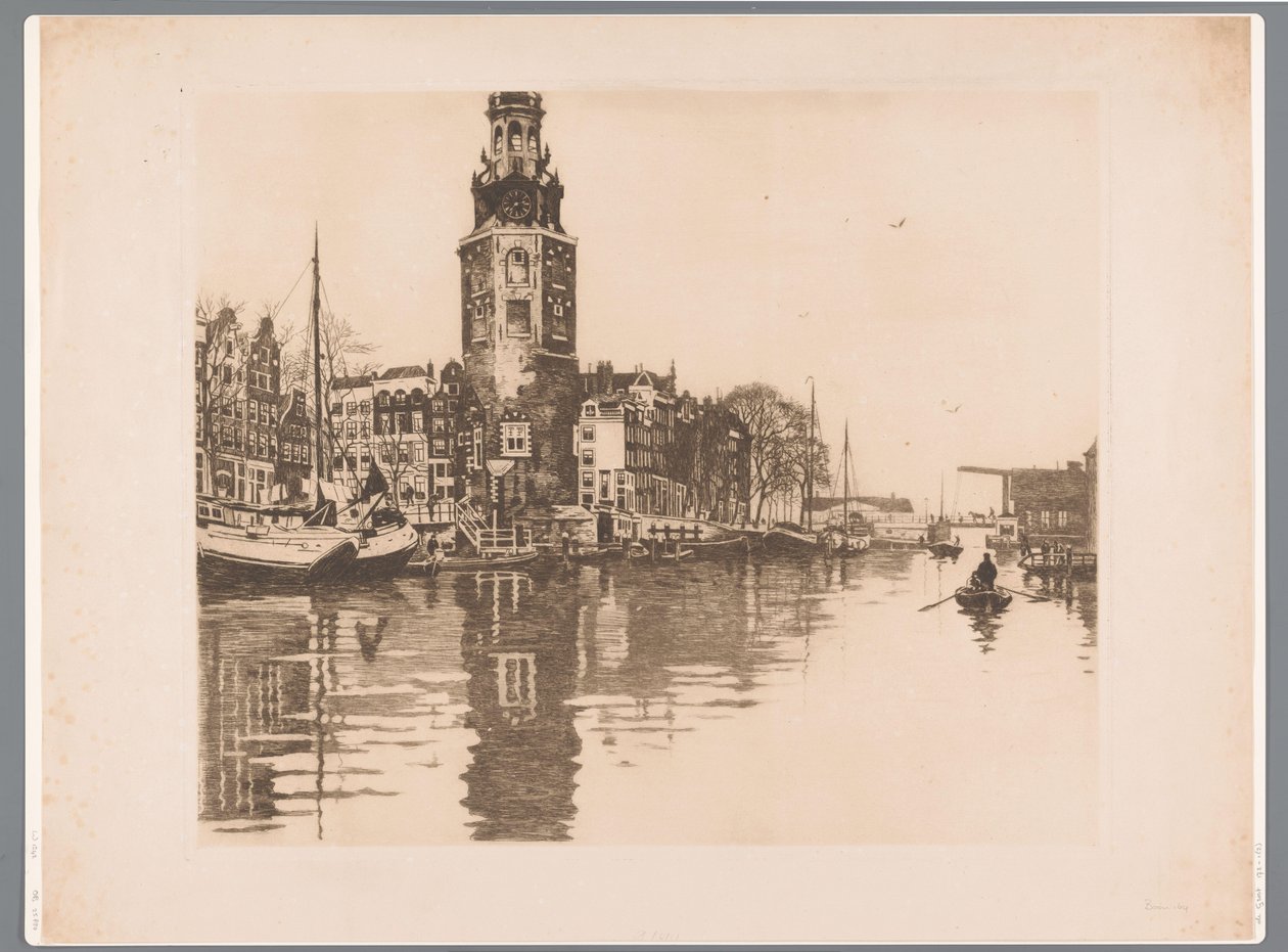 View of the Montelbaanstoren in Amsterdam by Willem Arnoldus Witsen