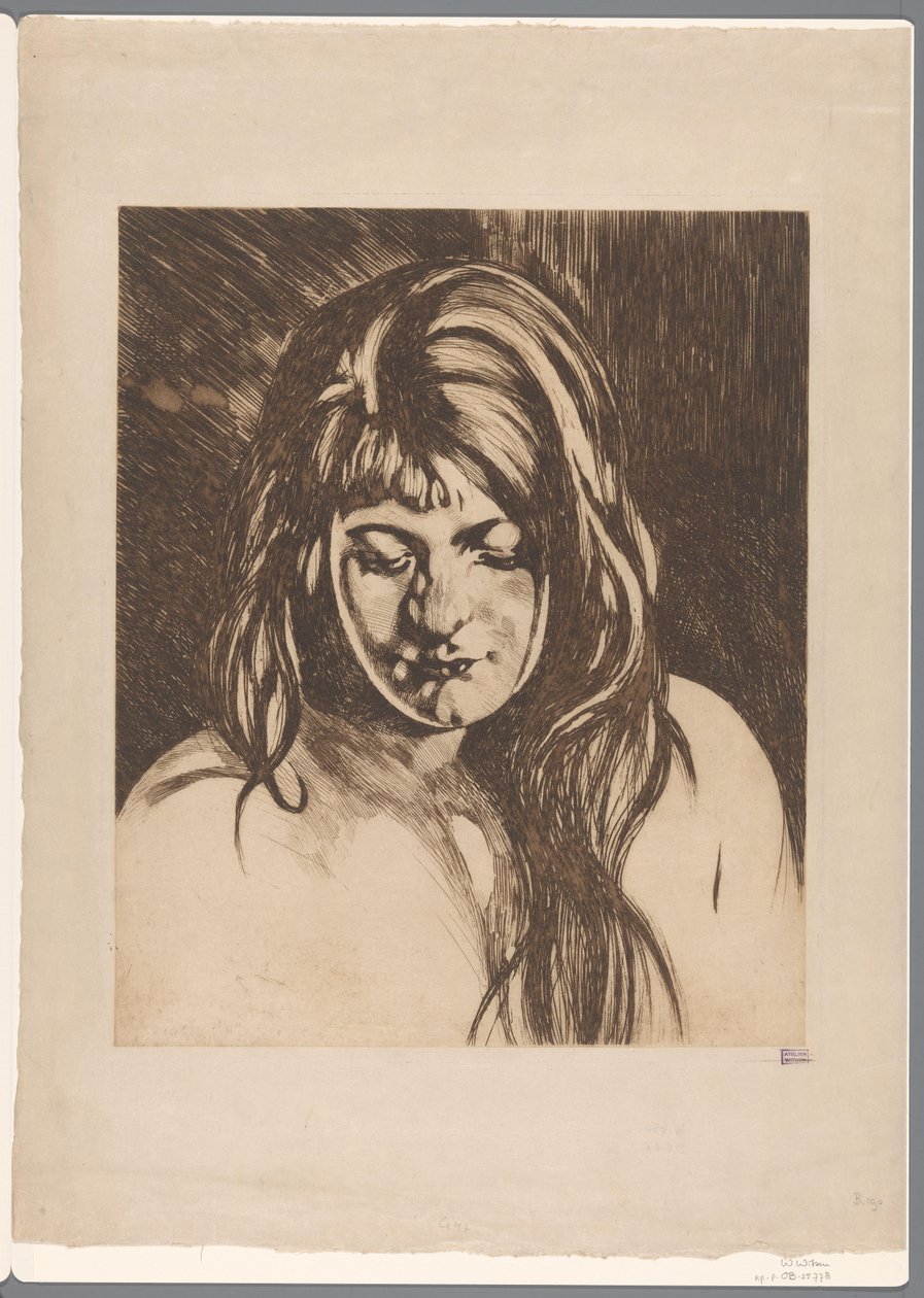 Head of a Woman with Loose Hair by Willem Arnoldus Witsen