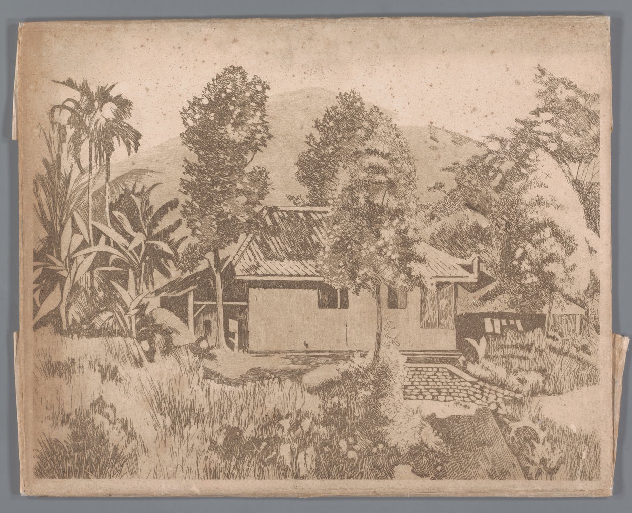 House with the Salak Volcano in the Background, Buitenzorg by Willem Arnoldus Witsen