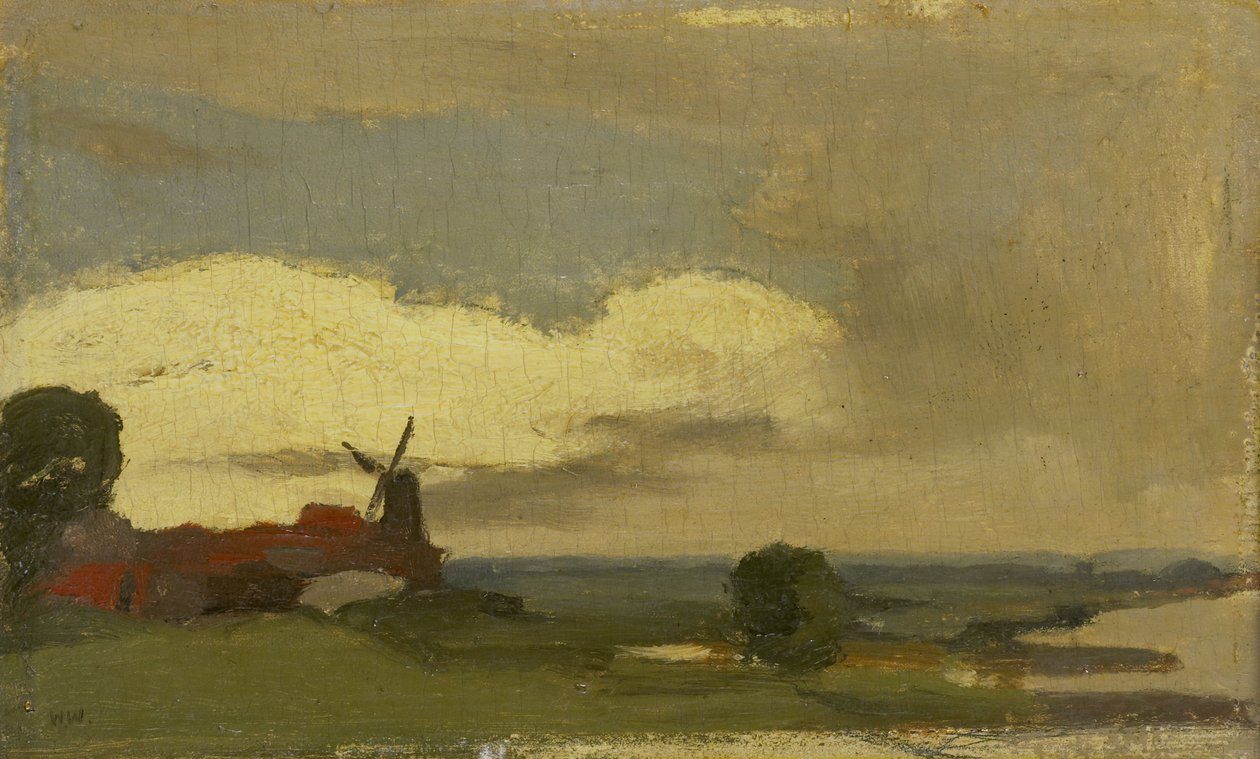 Landscape with the Mill of Wijk bij Duurstede by Willem Witsen