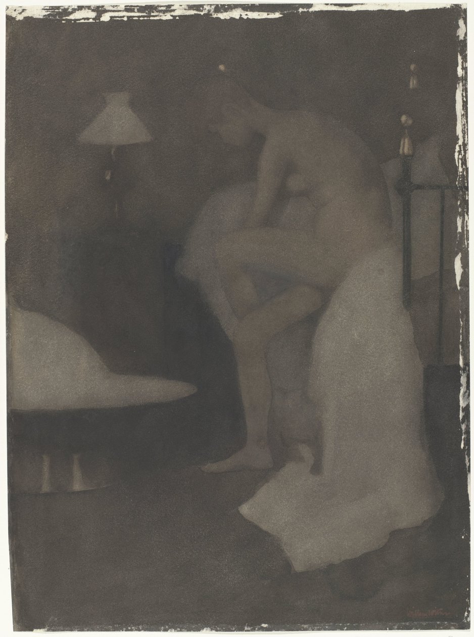 Naked Woman, Sitting on the Edge of the Bed by Willem Arnoldus Witsen