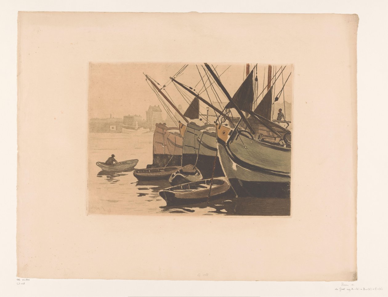Boats in the IJ with the Lutheran Church by Willem Arnoldus Witsen