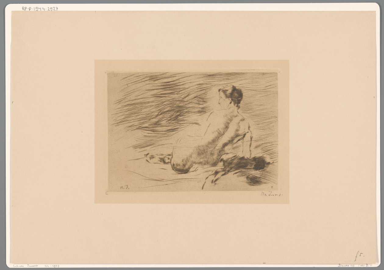 Reclining Nude Woman by Willem de Zwart (signed by artist)