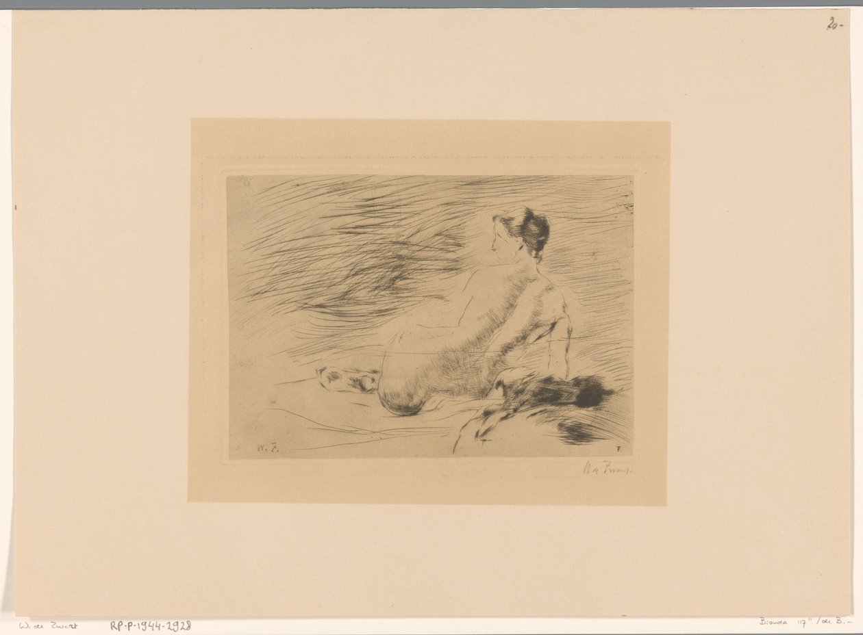 Reclining Naked Woman by Willem de Zwart (signed by artist)