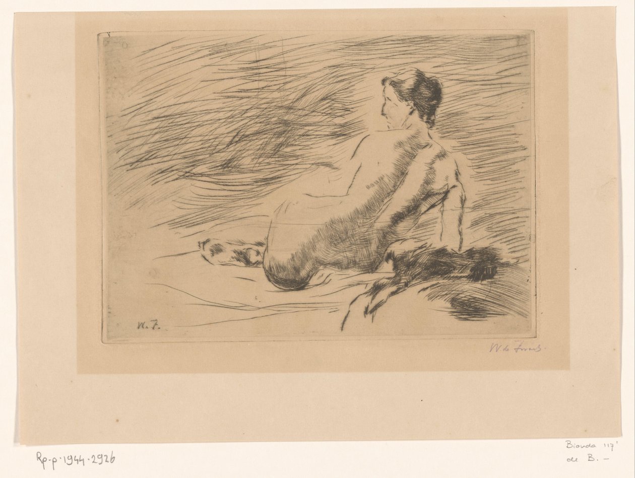 Reclining Naked Woman by Willem de Zwart (signed by artist)