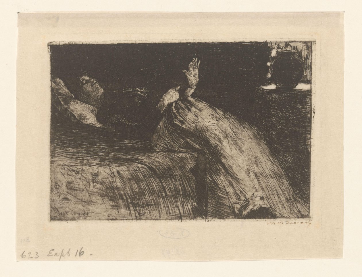 Reclining Woman by Willem de Zwart (signed by artist)