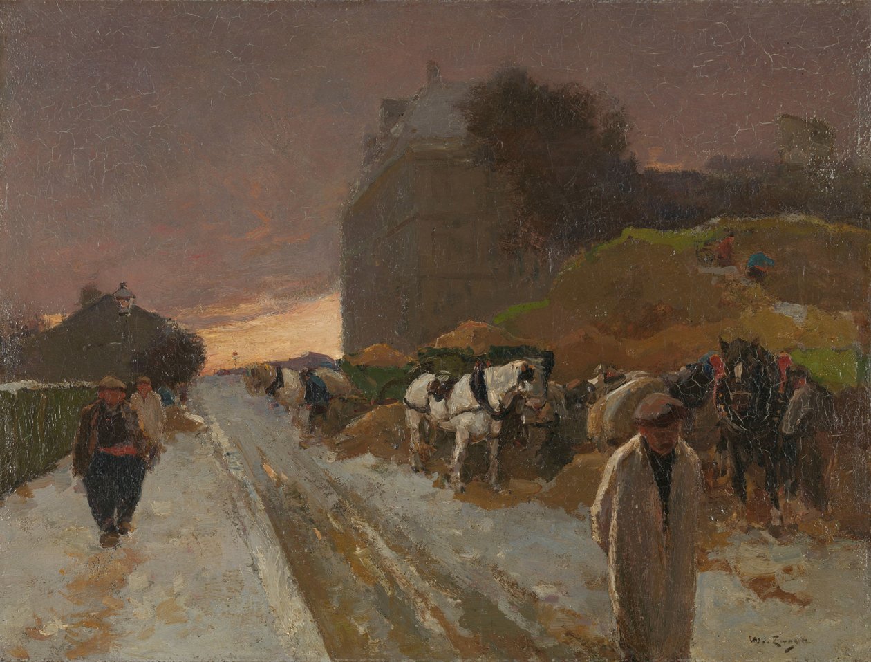 Street in Montmartre, Paris, in the Winter by Willem de Zwart