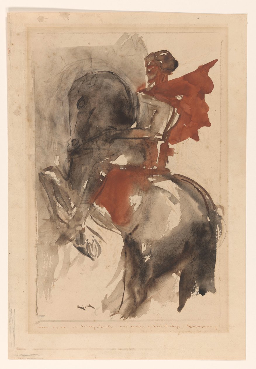 Knight on Horseback by Willem van Konijnenburg (signed by artist)