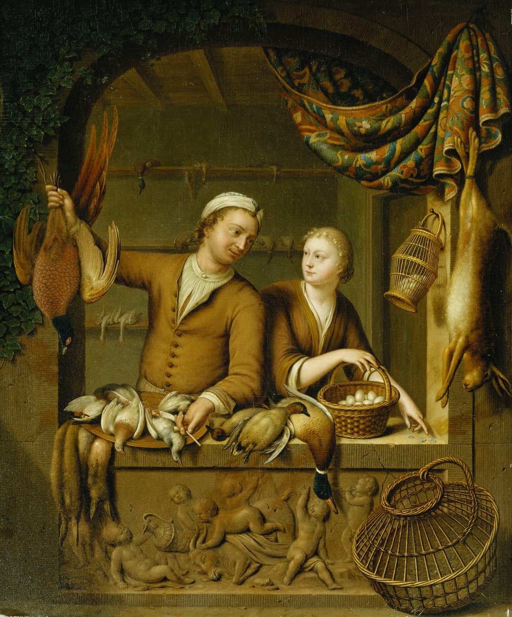 The Poultry Sellers by Willem Van Mieris