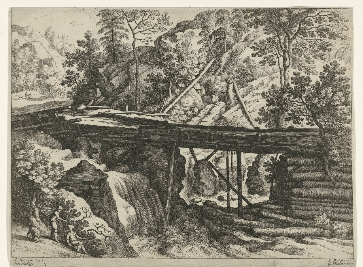 Mountain Landscape with Wooden Aqueduct by Willem van Nieulandt (II)