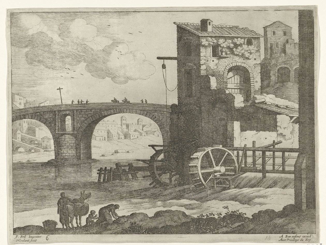 Bridge and Watermill by Willem van Nieulandt (II)