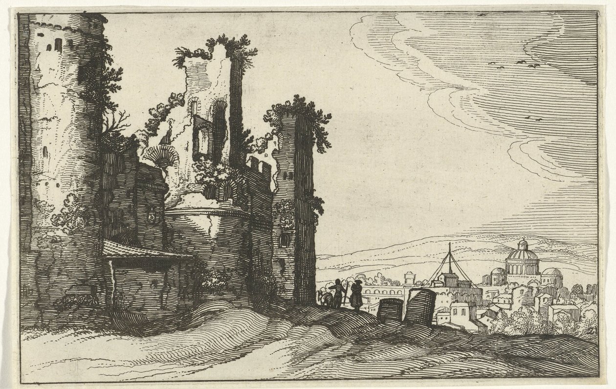 View of Rome from Monte Pincio (Roman Ruins and Coastal Landscapes series) by Willem van Nieulandt (II)