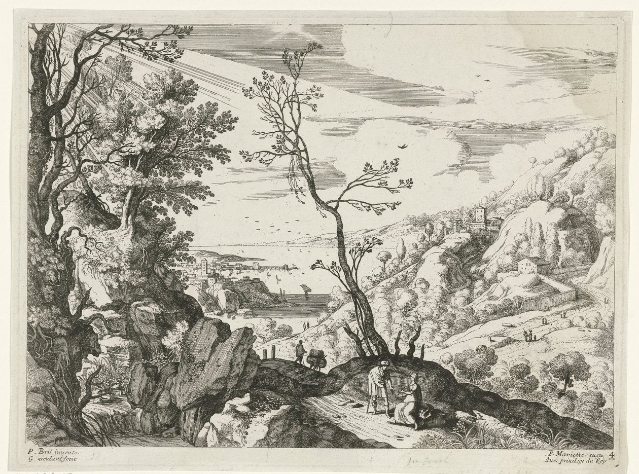 Landscape with Judah and Tamar (Italian Landscapes) by Willem van Nieulandt (II)