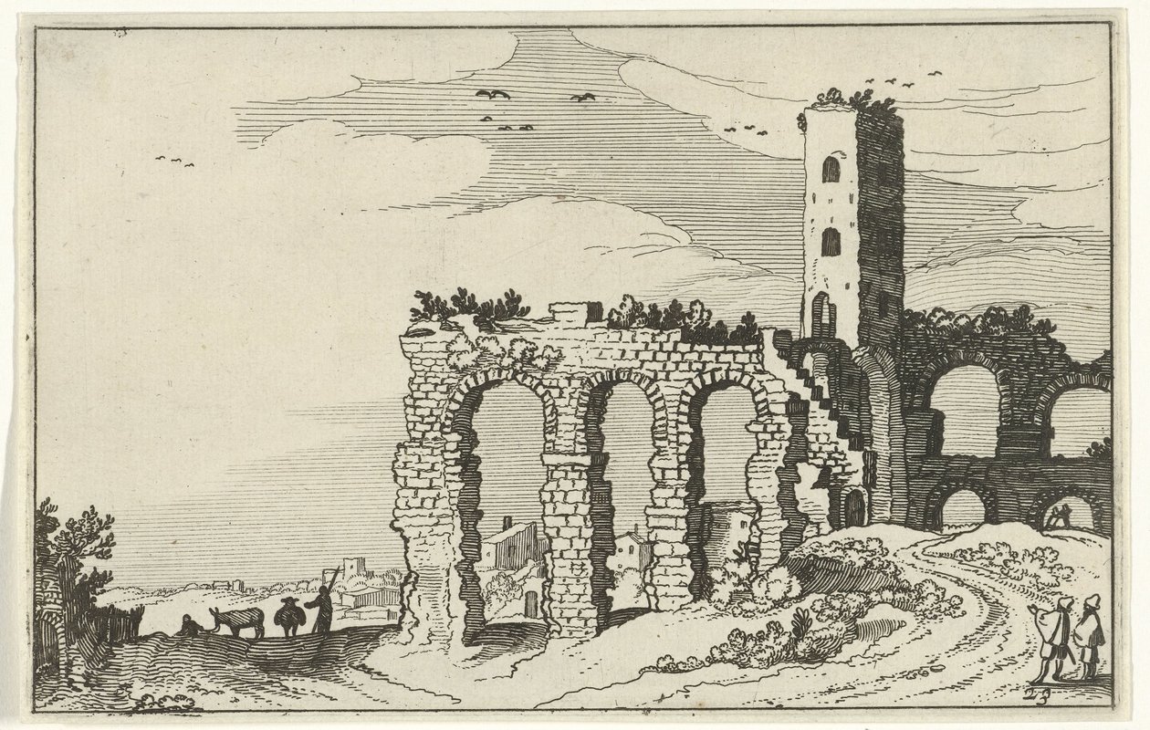 Ruins of an Aqueduct (Roman Ruins and Coastal Landscapes series) by Willem van Nieulandt (II)