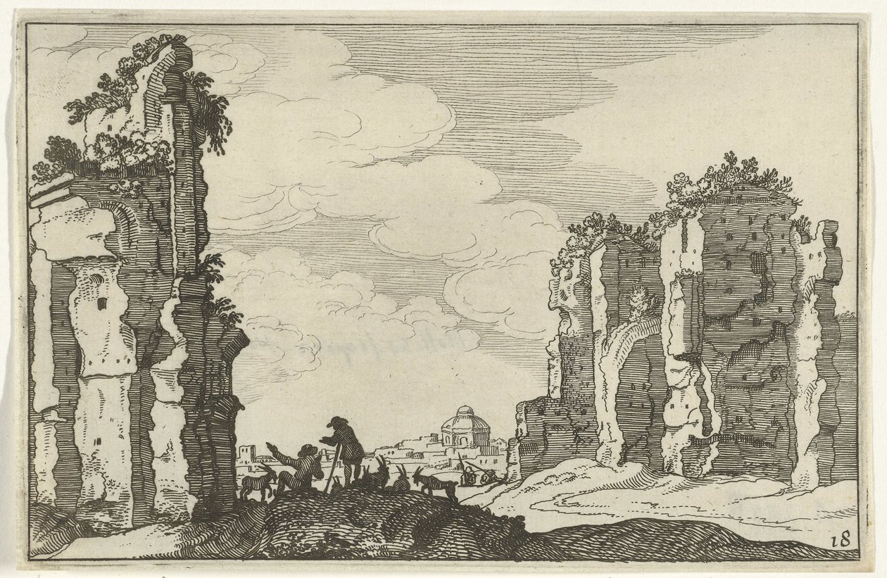 Ruins of the Baths of Caracalla (Roman Ruins and Coastal Landscapes, Series 1) by Willem van Nieulandt (II)
