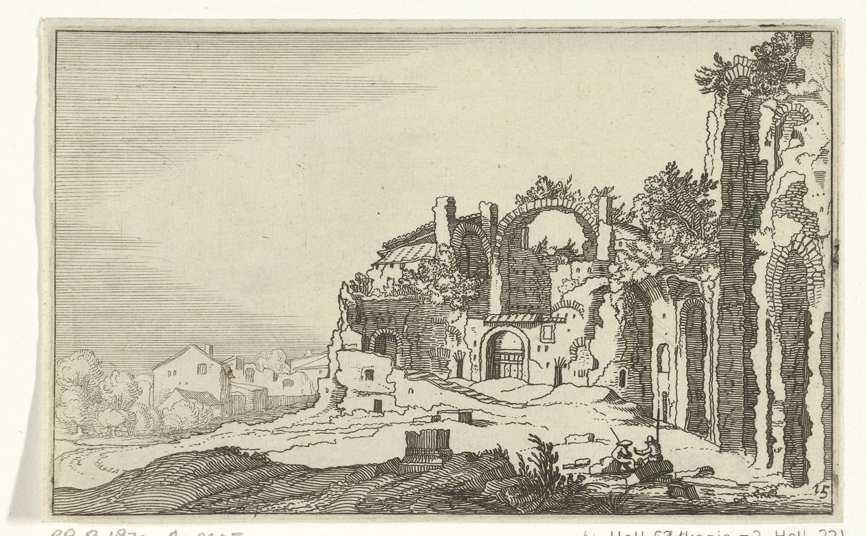 Baths of Diocletian (Roman Ruins and Coastal Landscapes series) by Willem van Nieulandt (II)
