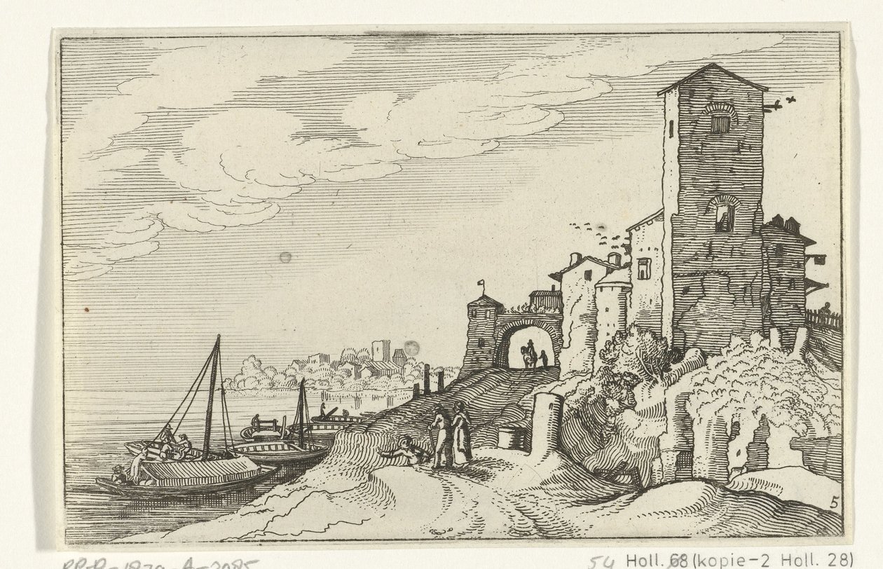 Tower and Gate on the Coast by Willem van Nieulandt (II)