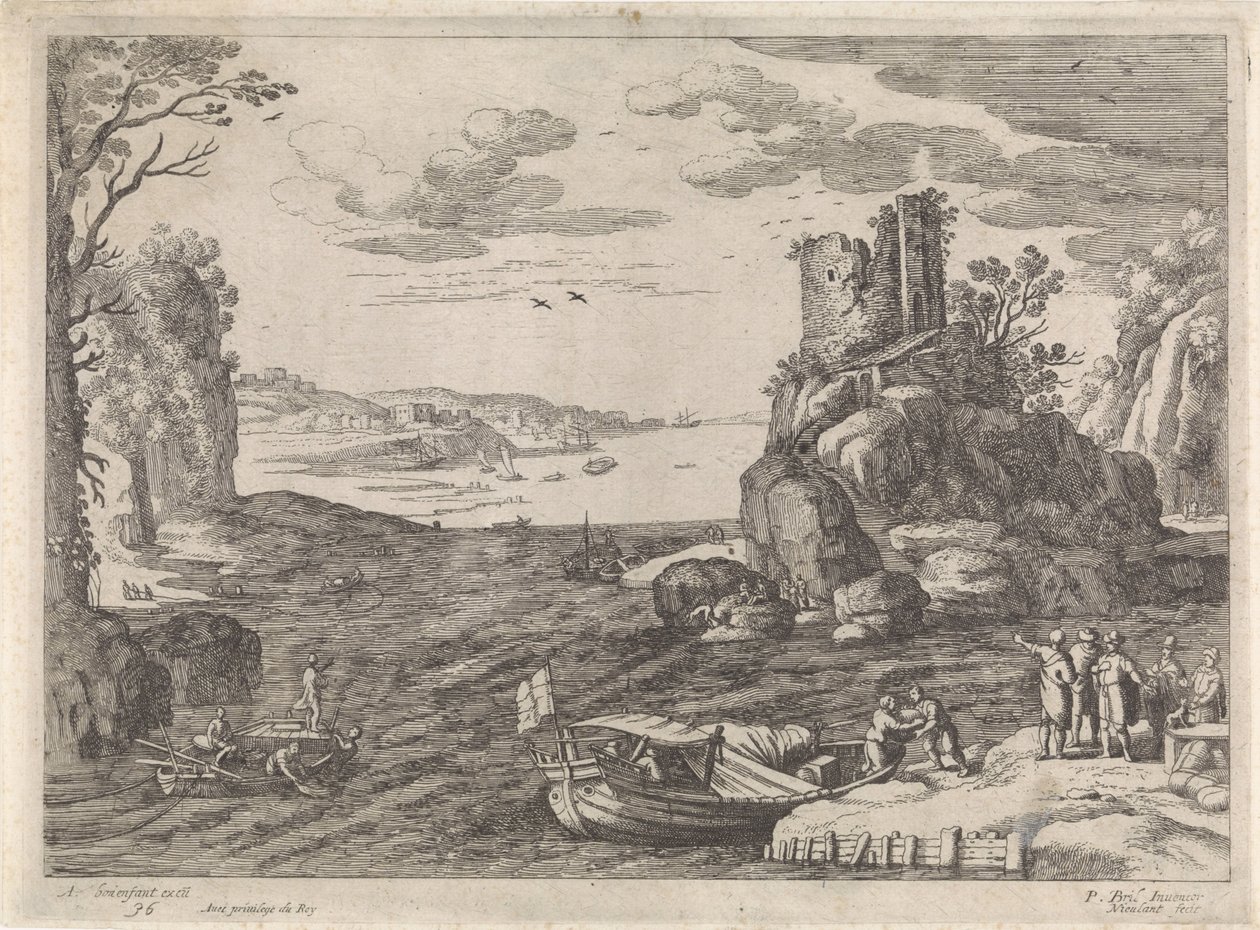 Various Ships in a Bay (Italian Landscapes) by Willem van Nieulandt (II)