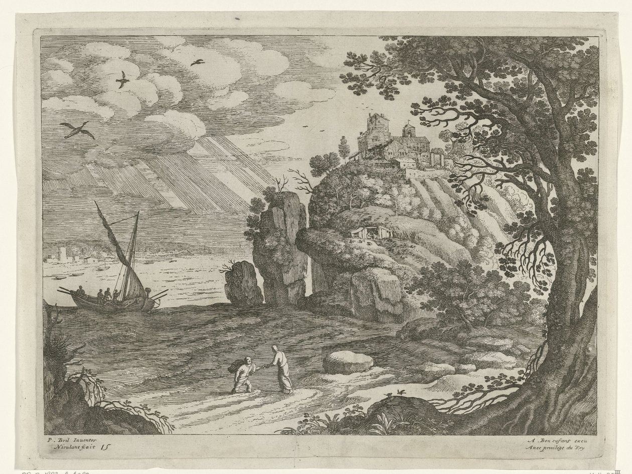 Miraculous Catch of Fish, Italian Landscapes (series title) by Willem van Nieulandt (II)