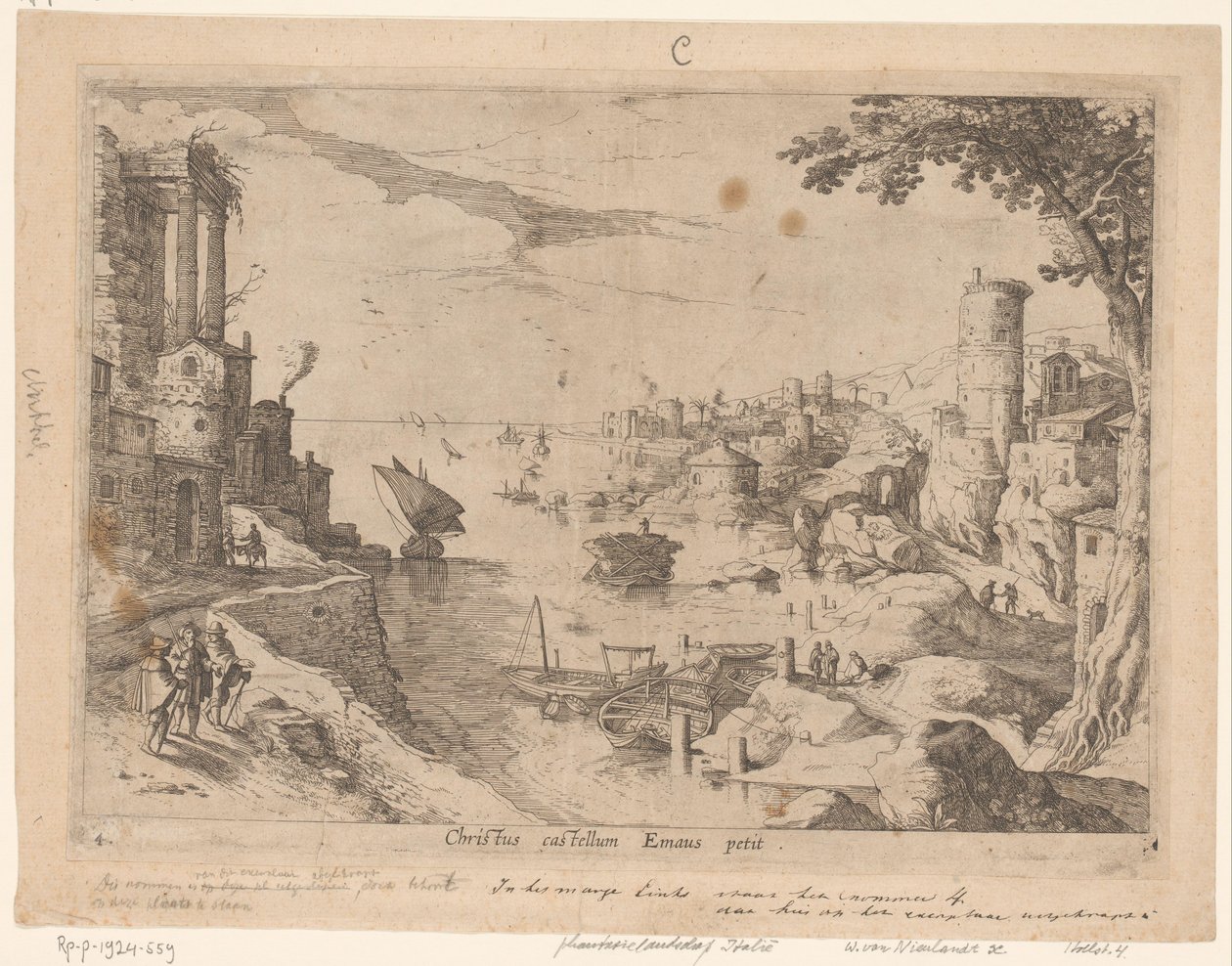 Landscape with the Disciples of Emmaus (Italian Landscapes with Biblical Scenes) by Willem van Nieulandt