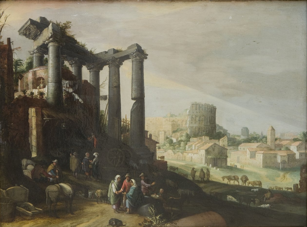 Landscape with a View of Campo Vaccino in Rome by Willem van Nieulandt d.Y.