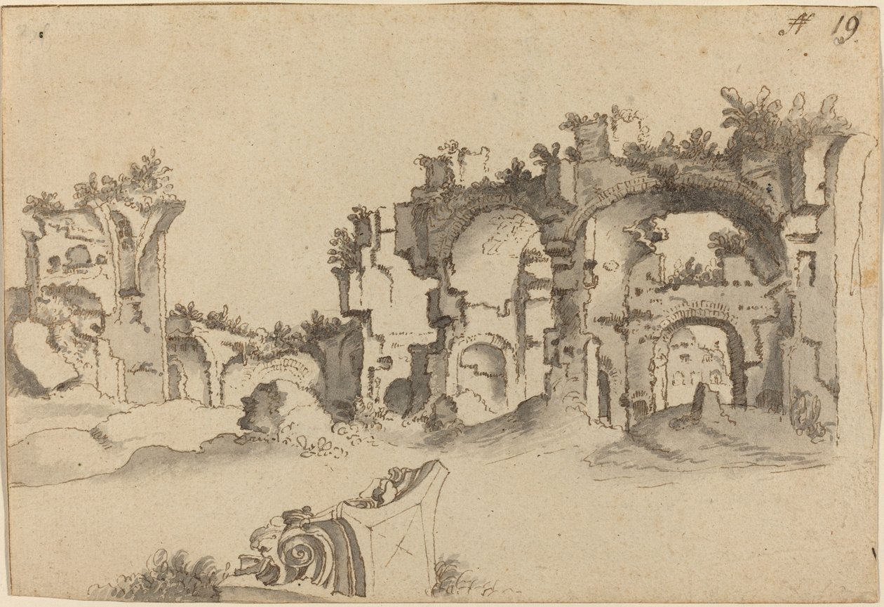 The Baths of Caracalla, Rome by Willem van Nieuwlandt II