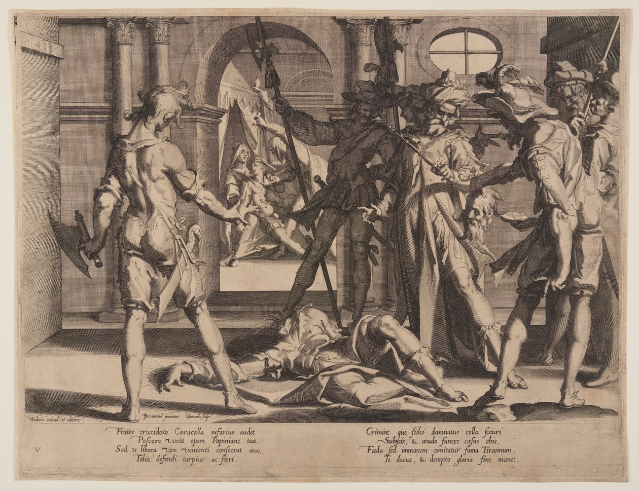Beheading of the Roman Judge Papinian, plate 5 from Thrones of Justice by Willem van Swanenburgh