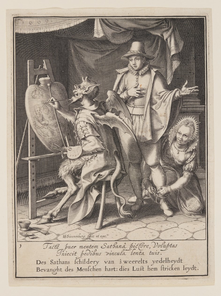 The Devil Painting Man’s Heart, from Allegory of the Misuse of Worldly Property by Willem van Swanenburgh