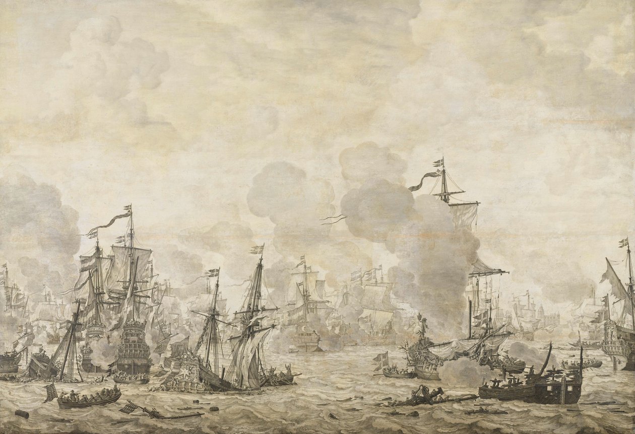 Episode from the Battle between the Dutch and Swedish Fleets in the Sound, 8 November 1658 by Willem van de Velde (I)