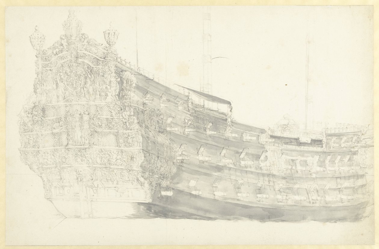 Portrait of an (Imaginary?) English Ship with Justice on the Stern by Willem van de Velde (I)