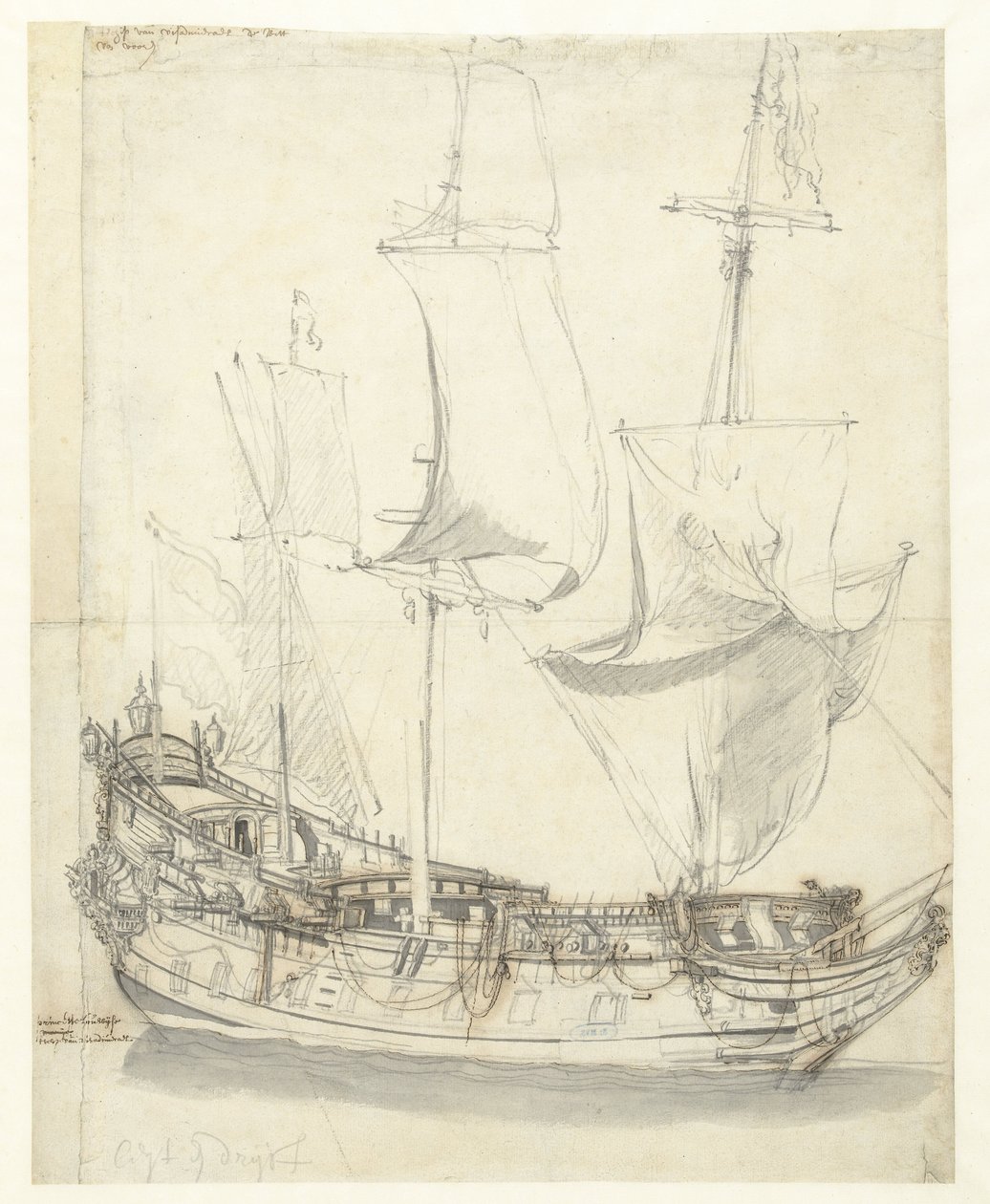 Ship the Princesse Royale of Vice-Admiral Witte de With by Willem van de Velde (I)