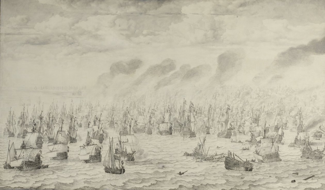 The Battle of Terheide by Willem van de Velde (I)
