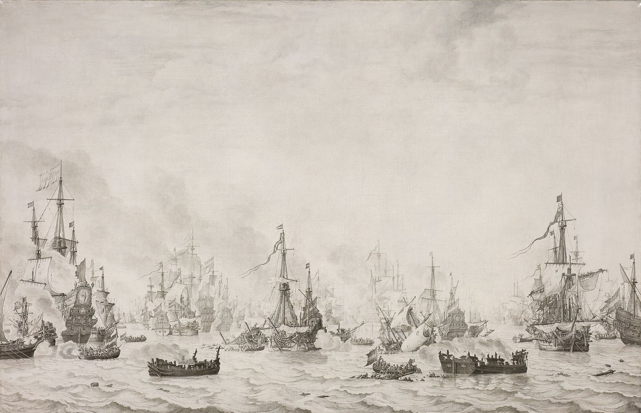 The Battle of the Downs by Willem van de Velde (I)
