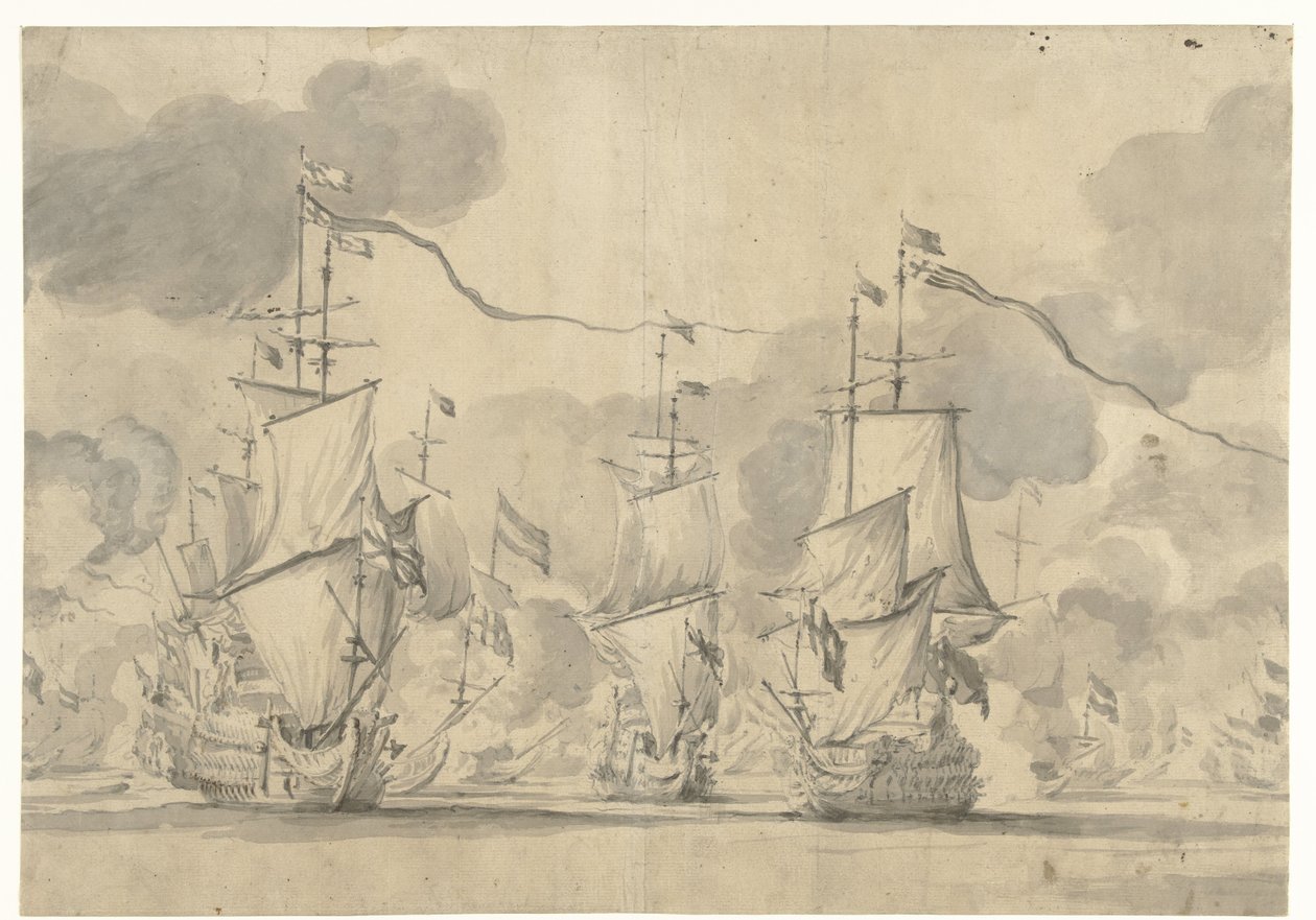 Battle of Lowestoft on June 13, 1665 by Willem van de Velde (I)
