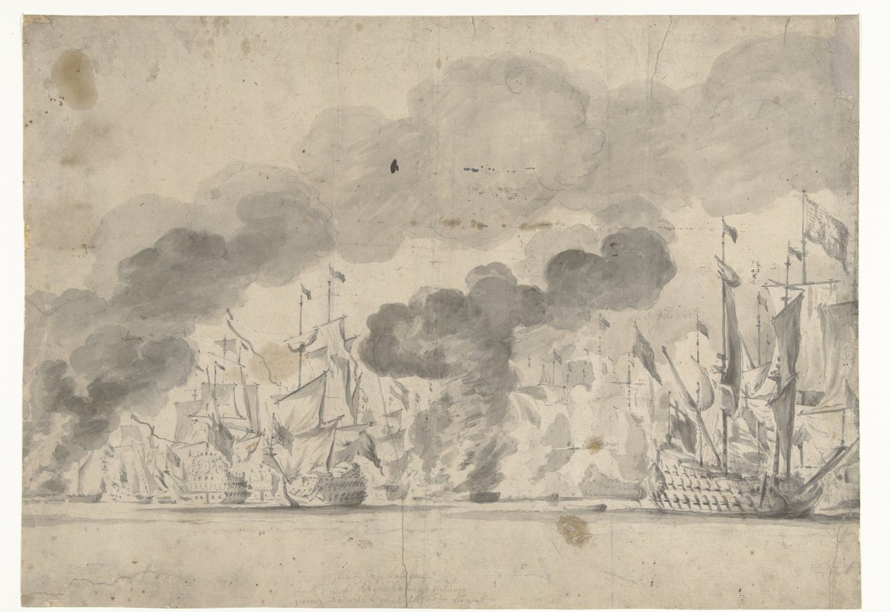 Battle of Lowestoft on June 13, 1665 by Willem van de Velde (I)