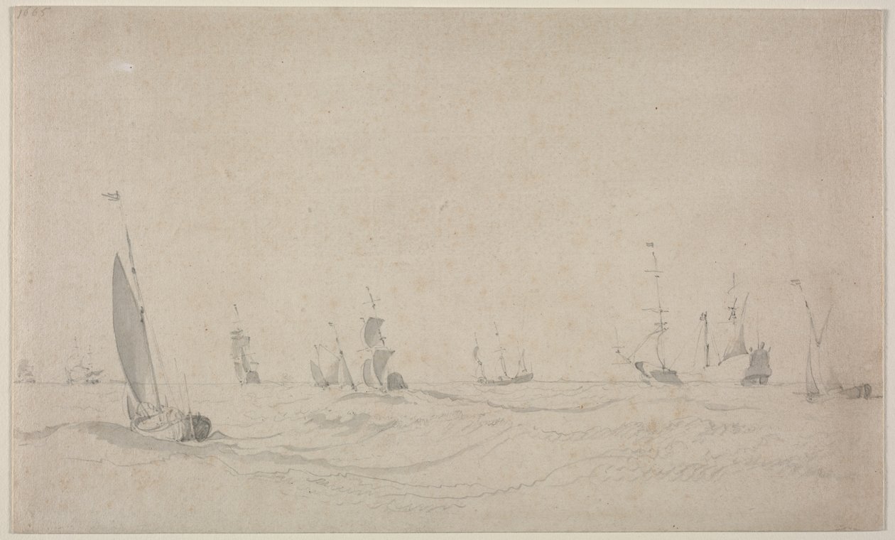 Shipping on a Rough Sea, 1665 by Willem van de Velde