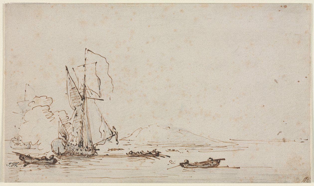 Yacht Receiving Salute by Willem van de Velde