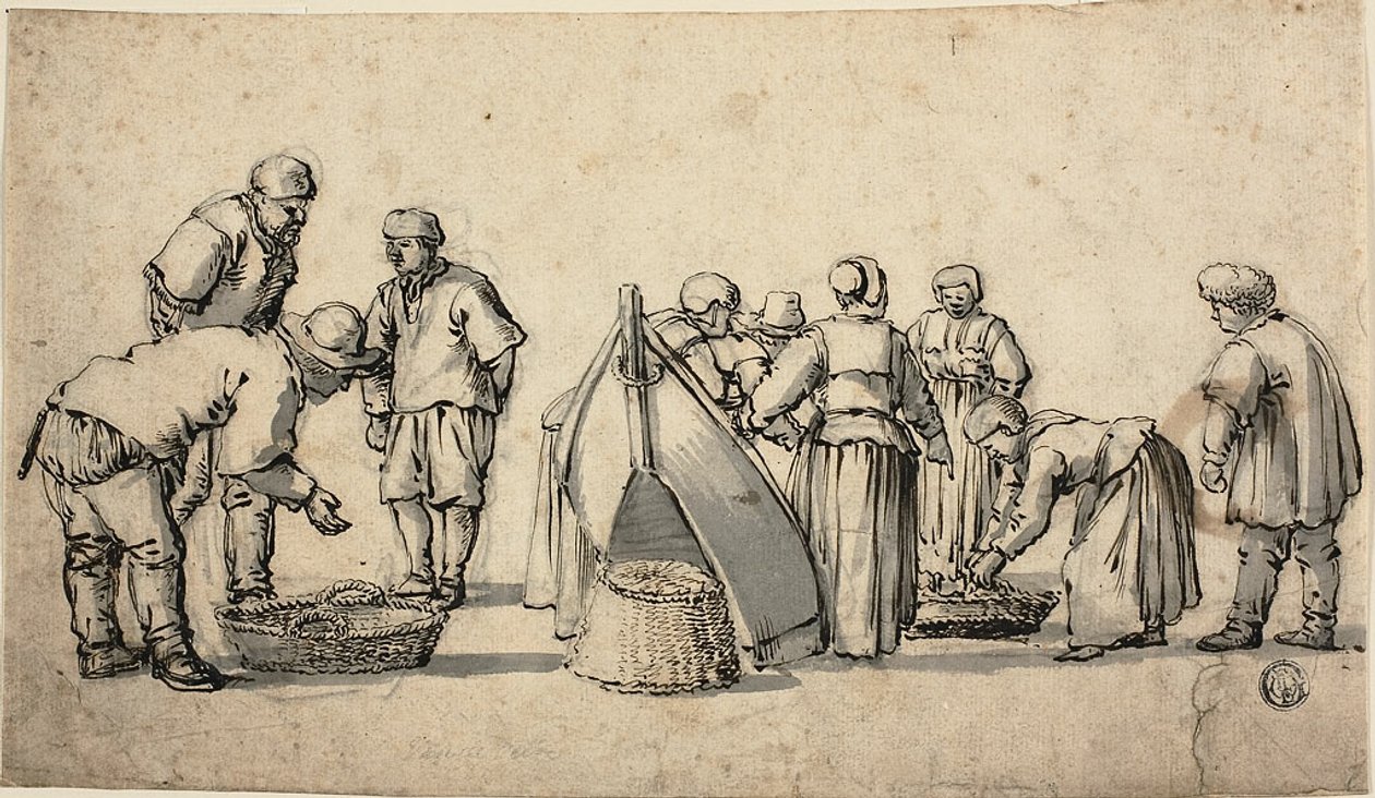 A Dutch Fishmarket by Willem van de Velde I