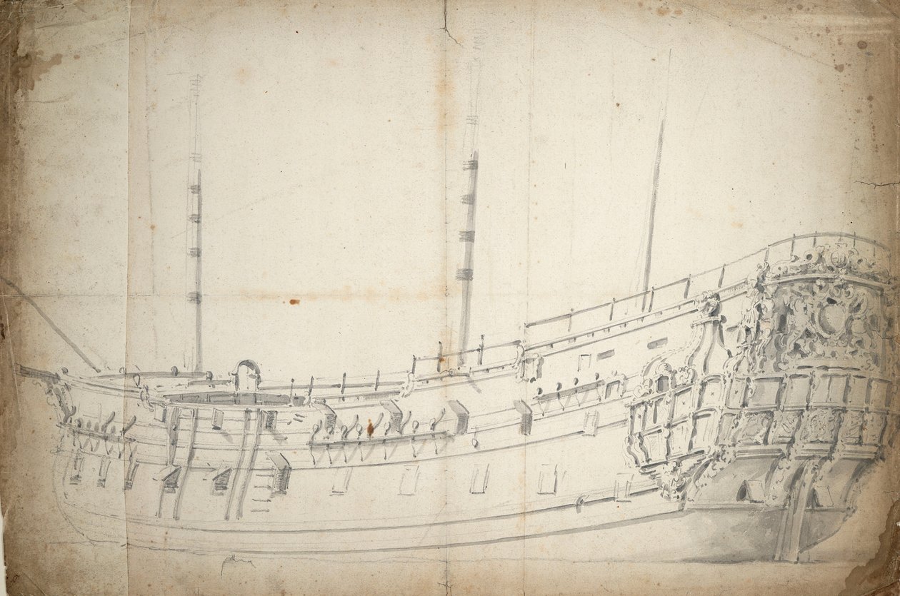 Portrait of an English Two-Decker by Willem van de Velde the Younger