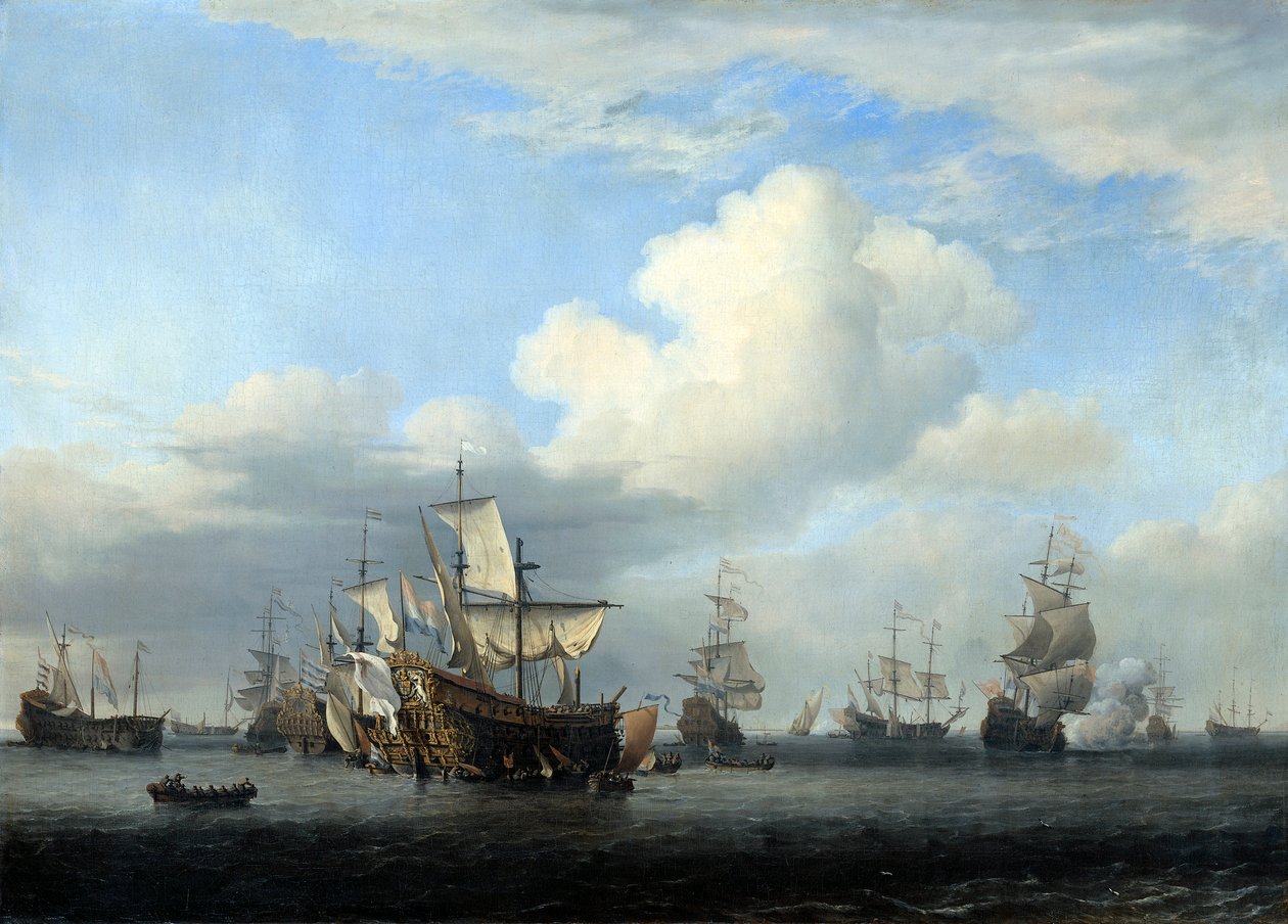 The Captured Swiftsure, Seven Oaks, Loyal George and Convertine by Willem van de Velde the Younger