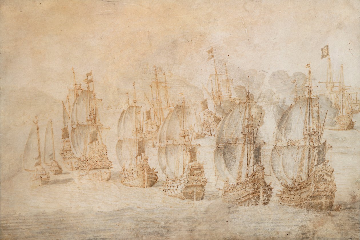 Action at Tamanana, 9 September 1645 by Willem van de the Elder Velde