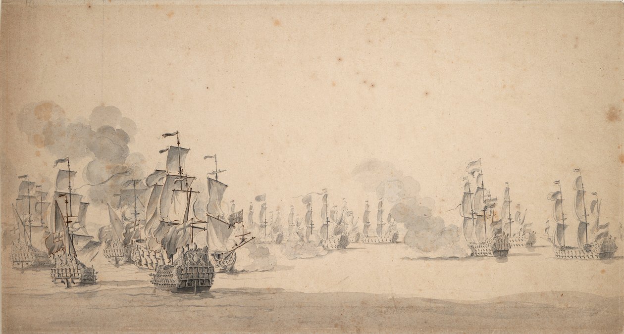 Beach and van Ghent’s action by Willem van de the Elder Velde