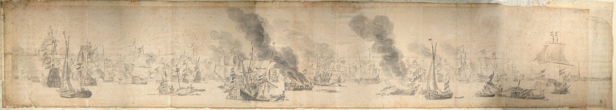 The Battle of the Sound, 29 October 1658, c.1658 by Willem van de the Elder Velde