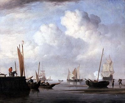 Fishing boats and other sailing vessels by Willem van de Velde the Younger