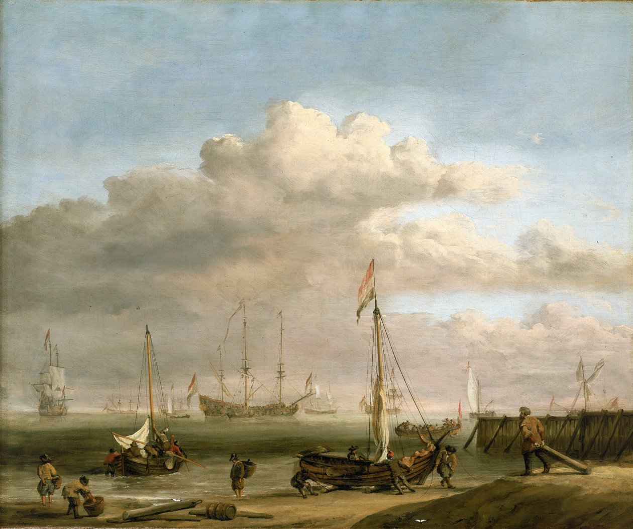 The Dutch coast to Marsdiep and Den Helder, with fishing boats by Willem van de Velde the Younger