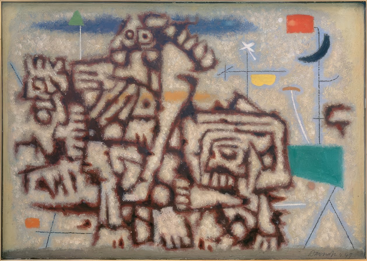 Two Ages (Variant in Blue) by Willi Baumeister