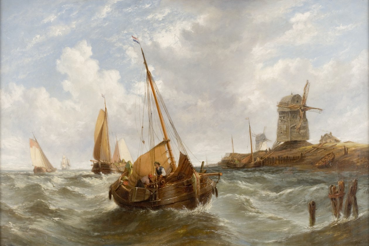 Seascape with Boats by William Adolphus Knell