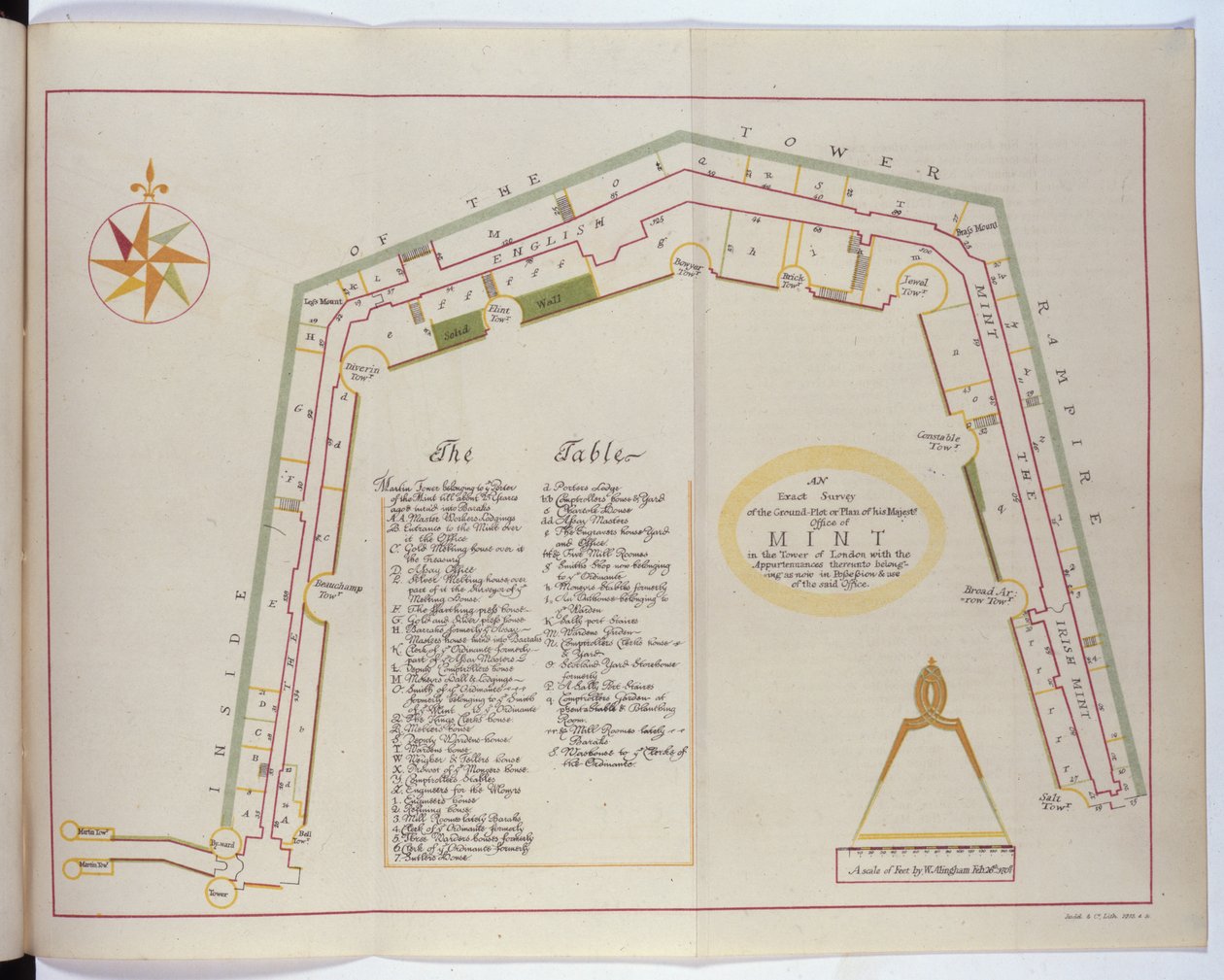 Plan of the Royal Mint in the Tower, 1701 by William Alingham
