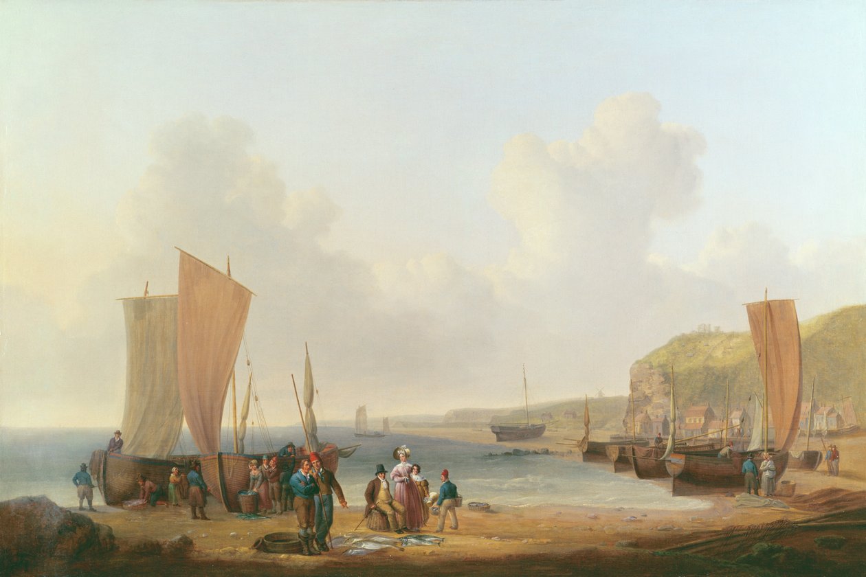 Merchant buying fish by William Anderson
